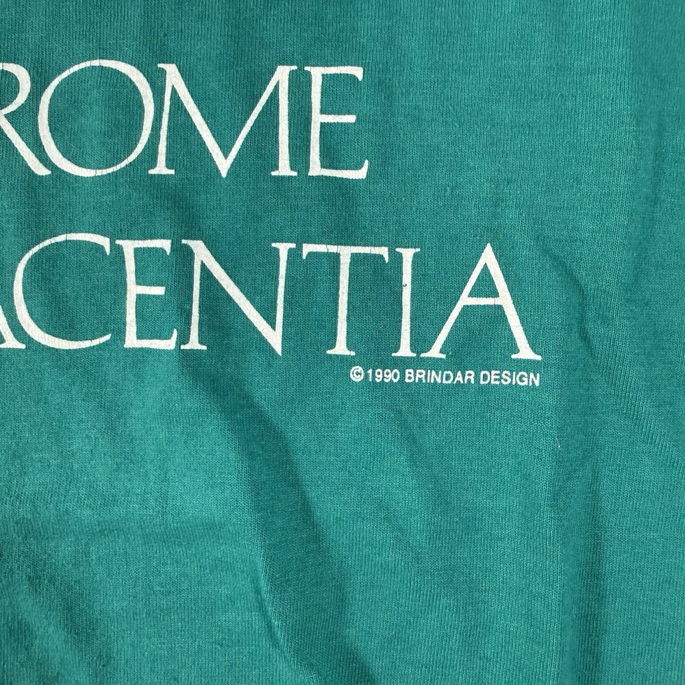 Vtg California Shirt Men L Teal London Paris Rome Single Stitch Made In USA 90s - Picture 2 of 7